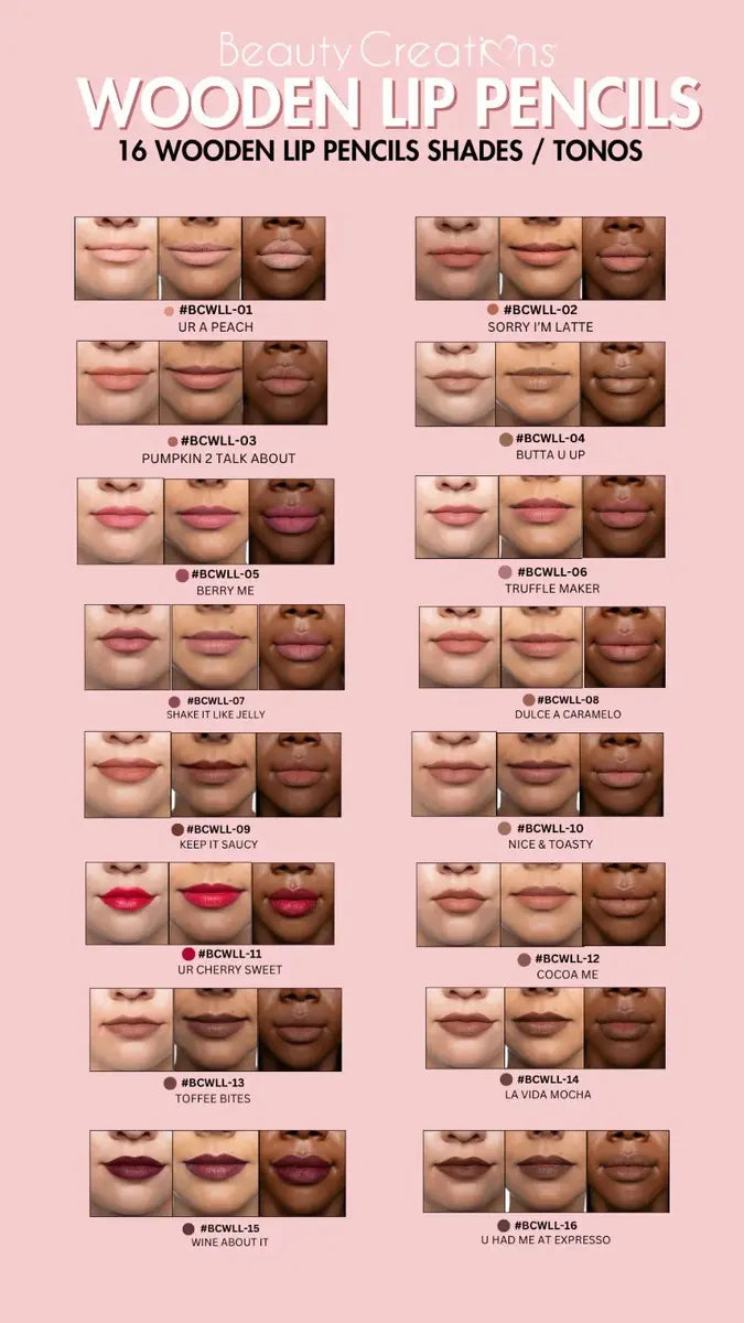 Wooden Lip Pencil Set BEAUTY CREATIONS