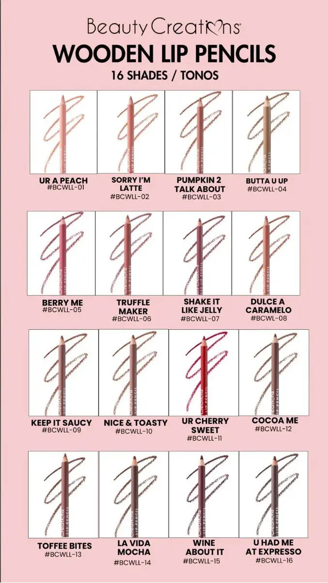 Wooden Lip Pencil Set BEAUTY CREATIONS